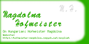 magdolna hofmeister business card